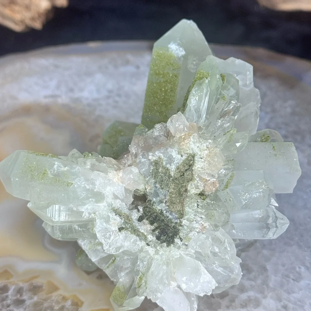Rare Epidote on Quartz Cluster Turkey - Picture 7 of 10